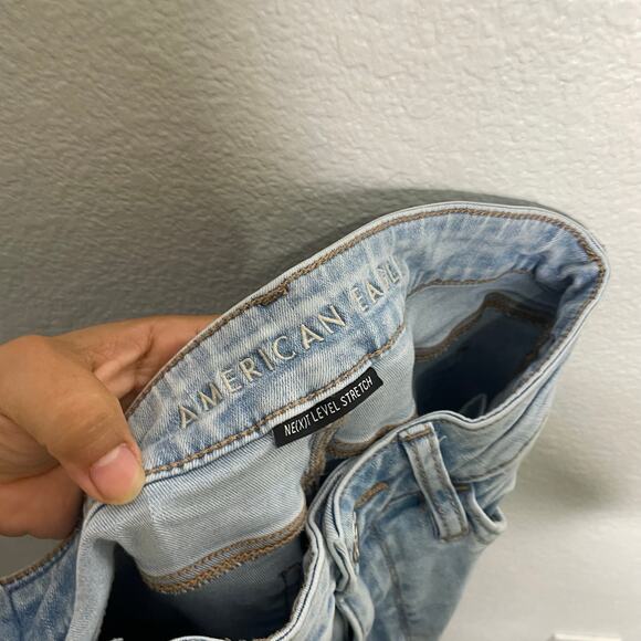 American Eagle Womens Size 4 Hi Rise Jeggings Light Wash Skinny Leg Next Level - Picture 3 of 14